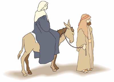 Mary joseph and donkey