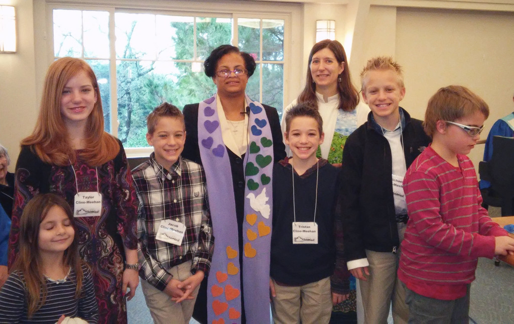 Rev. Phyllis Richards with FCCSR youth and Pastor Tracy